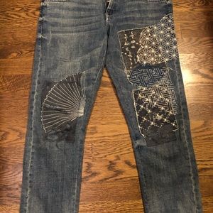 Anthropologie Pilcro Patched Distressed Jeans